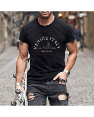 men letters printing short sleeve T-shirt