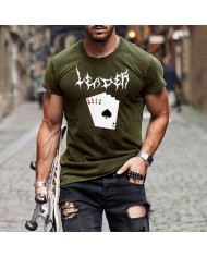summer men poker card printing short sleeve T-shirt