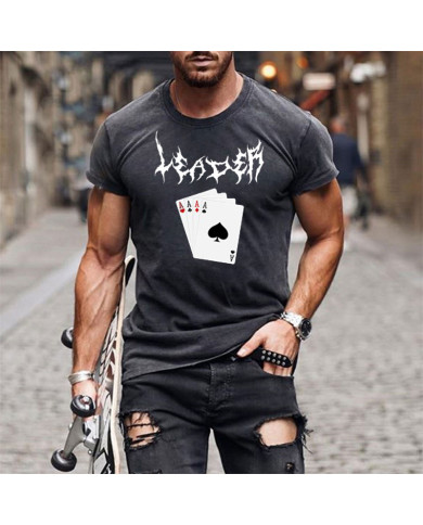 summer men poker card printing short sleeve T-shirt