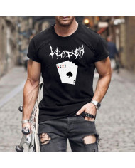 summer men poker card printing short sleeve T-shirt