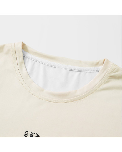 fashion ink printing loose fit short sleeve men T-shirt