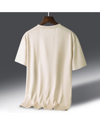 fashion ink printing loose fit short sleeve men T-shirt