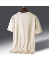 fashion ink printing loose fit short sleeve men T-shirt