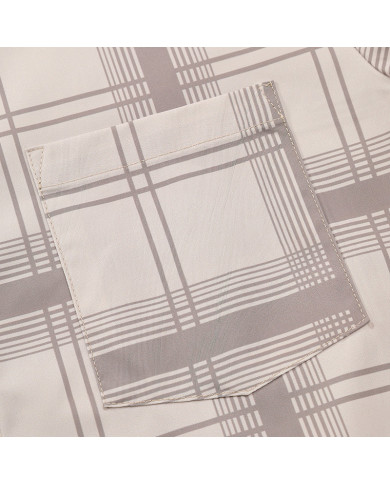 summer men leisure lattice long sleeve cardigan shirt