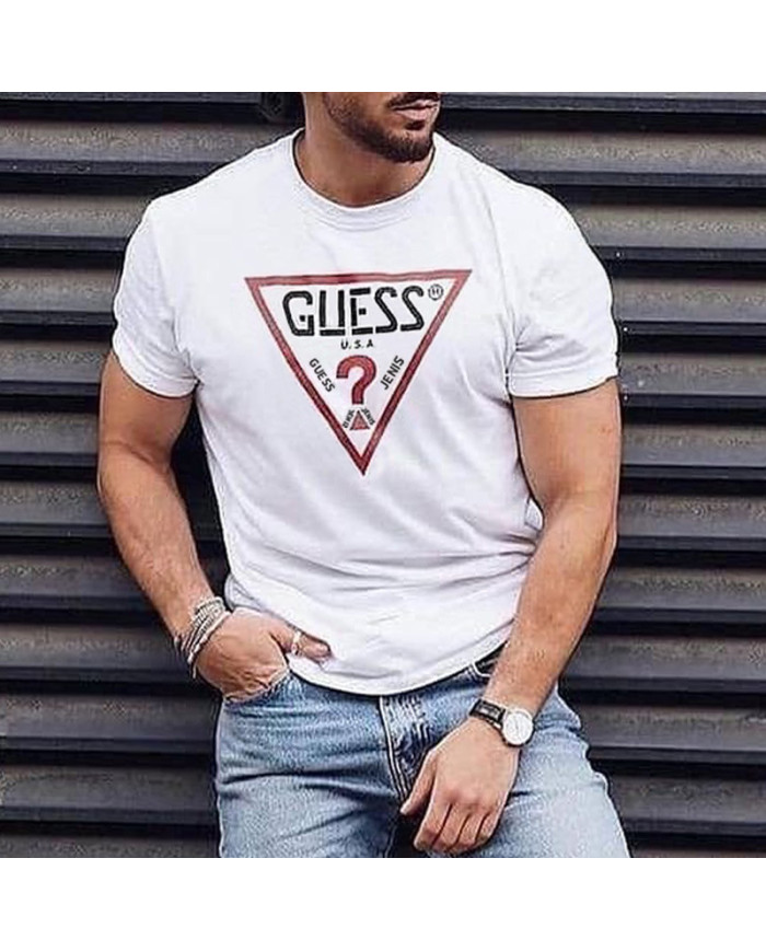summer men slim printing short sleeve T-shirt