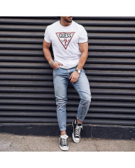 summer men slim printing short sleeve T-shirt