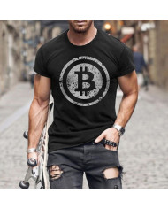summer men bitcoin printing short sleeve T-shirt