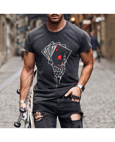 summer men porker printing short sleeve T-shirt