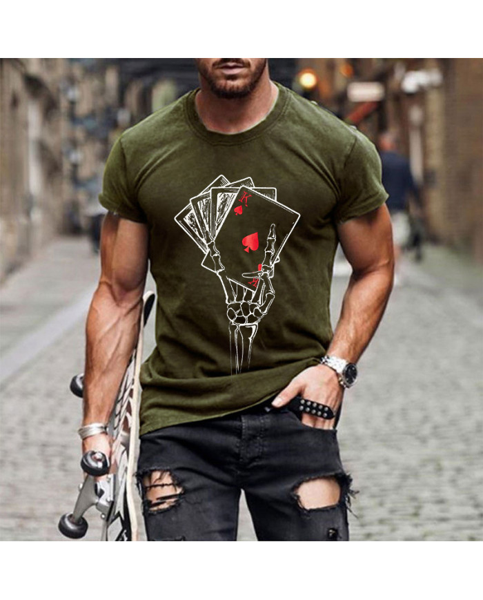 summer men porker printing short sleeve T-shirt
