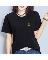 summer women leisure pure color T-shirt