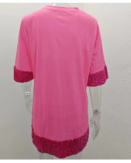 summer women leisure fashion sequin T-shirt