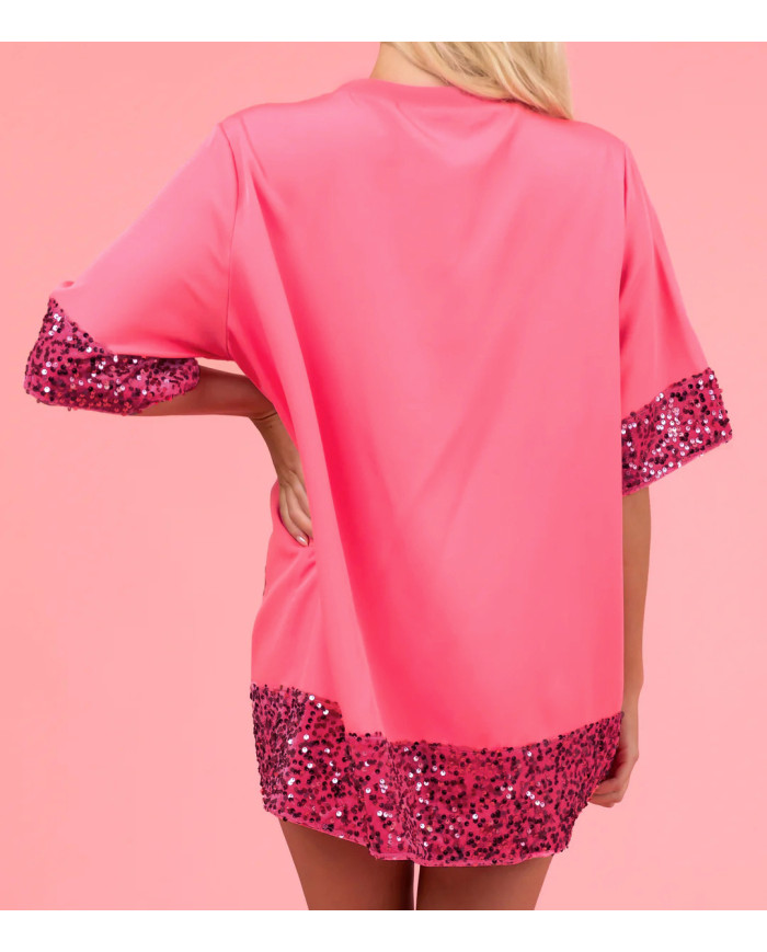 summer women leisure fashion sequin T-shirt