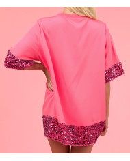 summer women leisure fashion sequin T-shirt