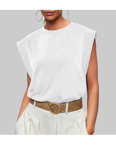 summer women loose fit raglan sleeve white T-shirt