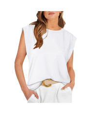 summer women loose fit raglan sleeve stripe white T-shirt