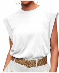 summer women loose fit raglan sleeve white T-shirt