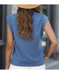 summer men raglan sleeve light blue T-shirt