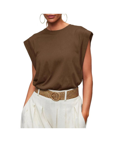 summer women loose fit raglan sleeve coffee T-shirt