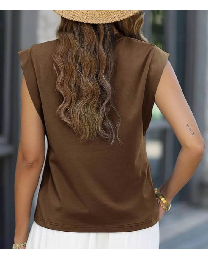 summer women loose fit raglan sleeve coffee T-shirt