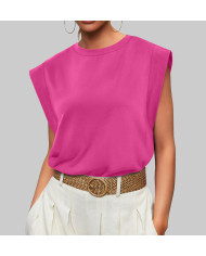 summer women loose fit raglan sleeve rose T-shirt