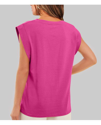 summer women loose fit raglan sleeve rose T-shirt