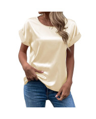 summer women rose leisure hollow puff sleeve T-shirt