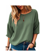 summer women leisure pure color T-shirt