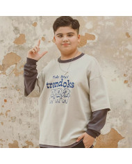 autumn big fat child  large printing long sleeve T-shirt