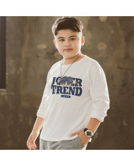 big size fat child  large printing long sleeve T-shirt