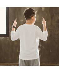 big size fat child  large printing long sleeve T-shirt