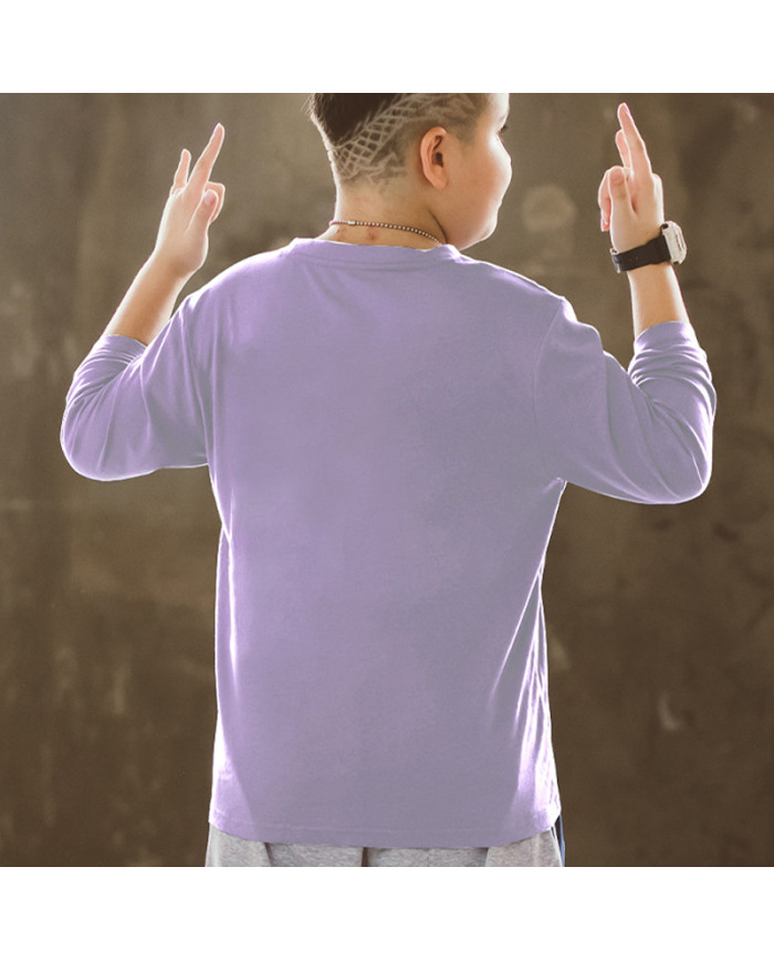 big size fat child  large printing long sleeve T-shirt