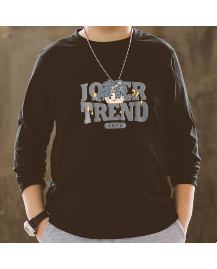 big size fat child  large printing long sleeve T-shirt