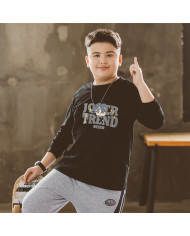 big size fat child  large printing long sleeve T-shirt