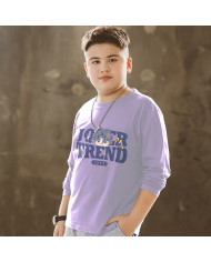 big size fat child  large printing long sleeve T-shirt