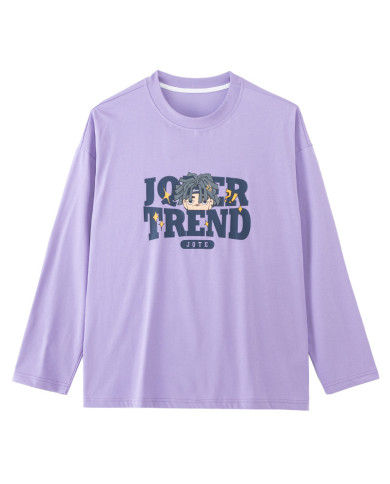 big size fat child  large printing long sleeve T-shirt