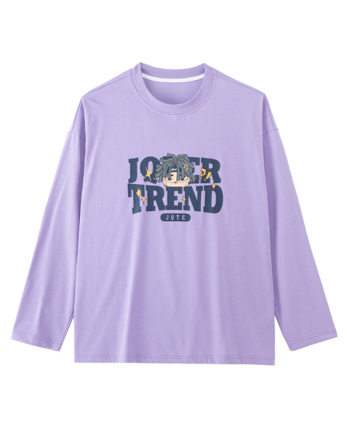 big size fat child  large printing long sleeve T-shirt