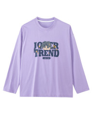 big size fat child  large printing long sleeve T-shirt