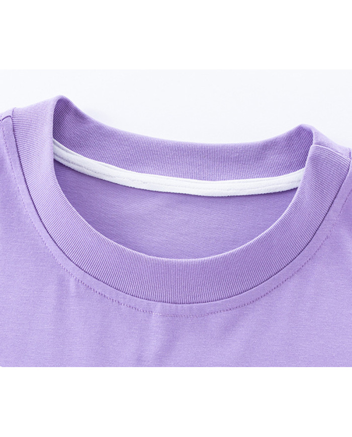 big size fat child  large printing long sleeve T-shirt