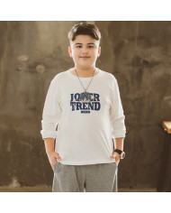 big size fat child  large printing long sleeve T-shirt