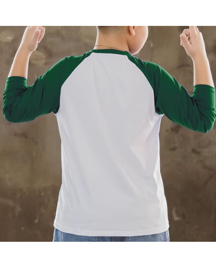 big size fat child  large printing long sleeve T-shirt