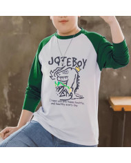 big size fat child  large printing long sleeve T-shirt