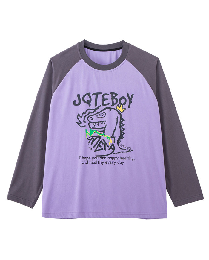 big size fat child  large printing long sleeve T-shirt