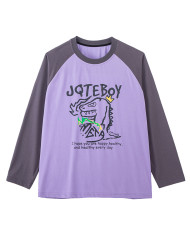 big size fat child  large printing long sleeve T-shirt