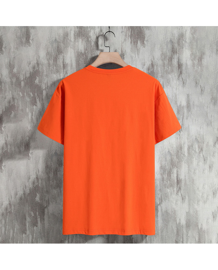 summer sun print short sleeve men T-shirt