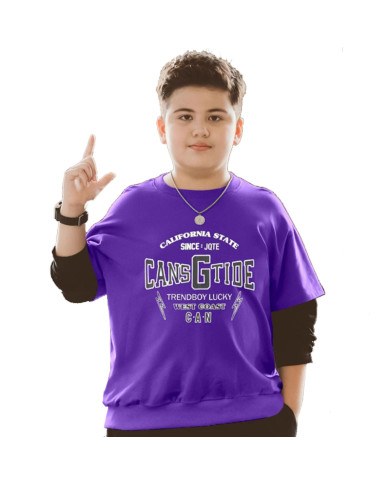 autumn big fat child  large printing long sleeve sweat shirt