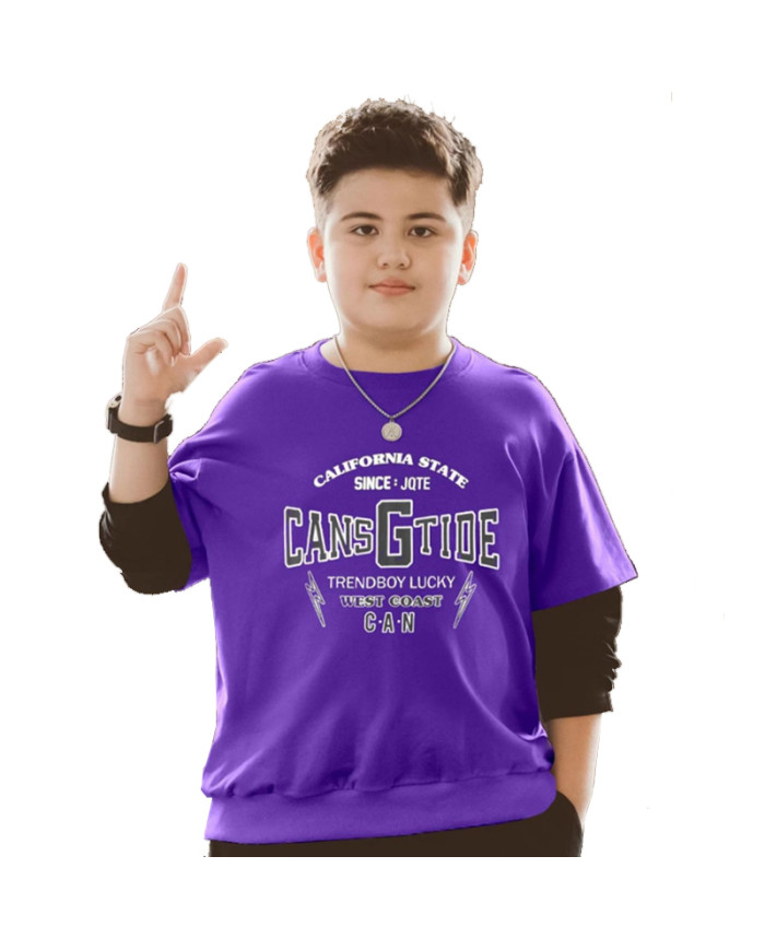 autumn big fat child  large printing long sleeve sweat shirt