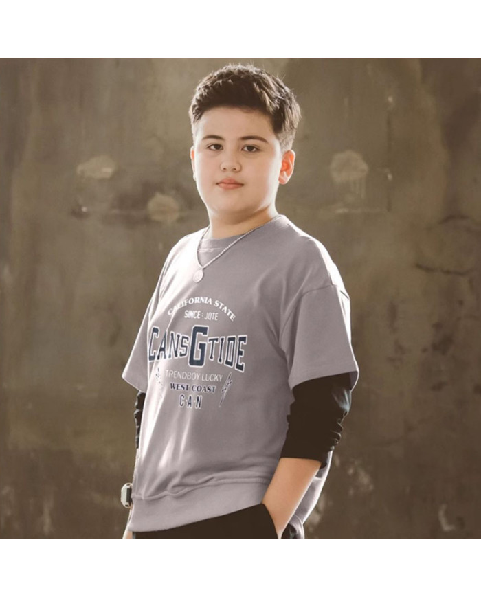 autumn big fat child  large printing long sleeve sweat shirt