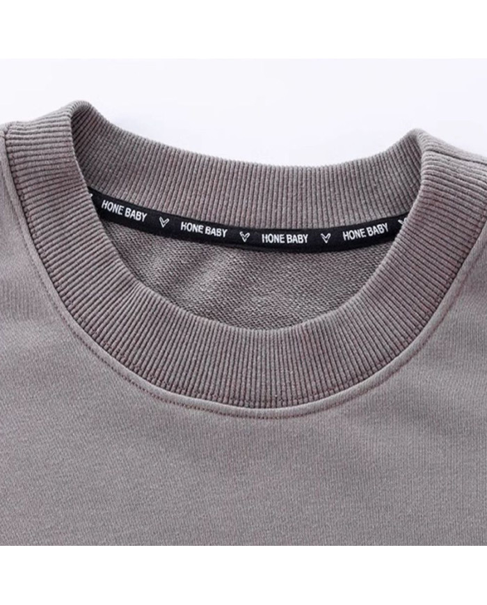 autumn big fat child  large printing long sleeve sweat shirt