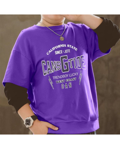 autumn big fat child  large printing long sleeve sweat shirt