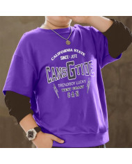 autumn big fat child  large printing long sleeve sweat shirt